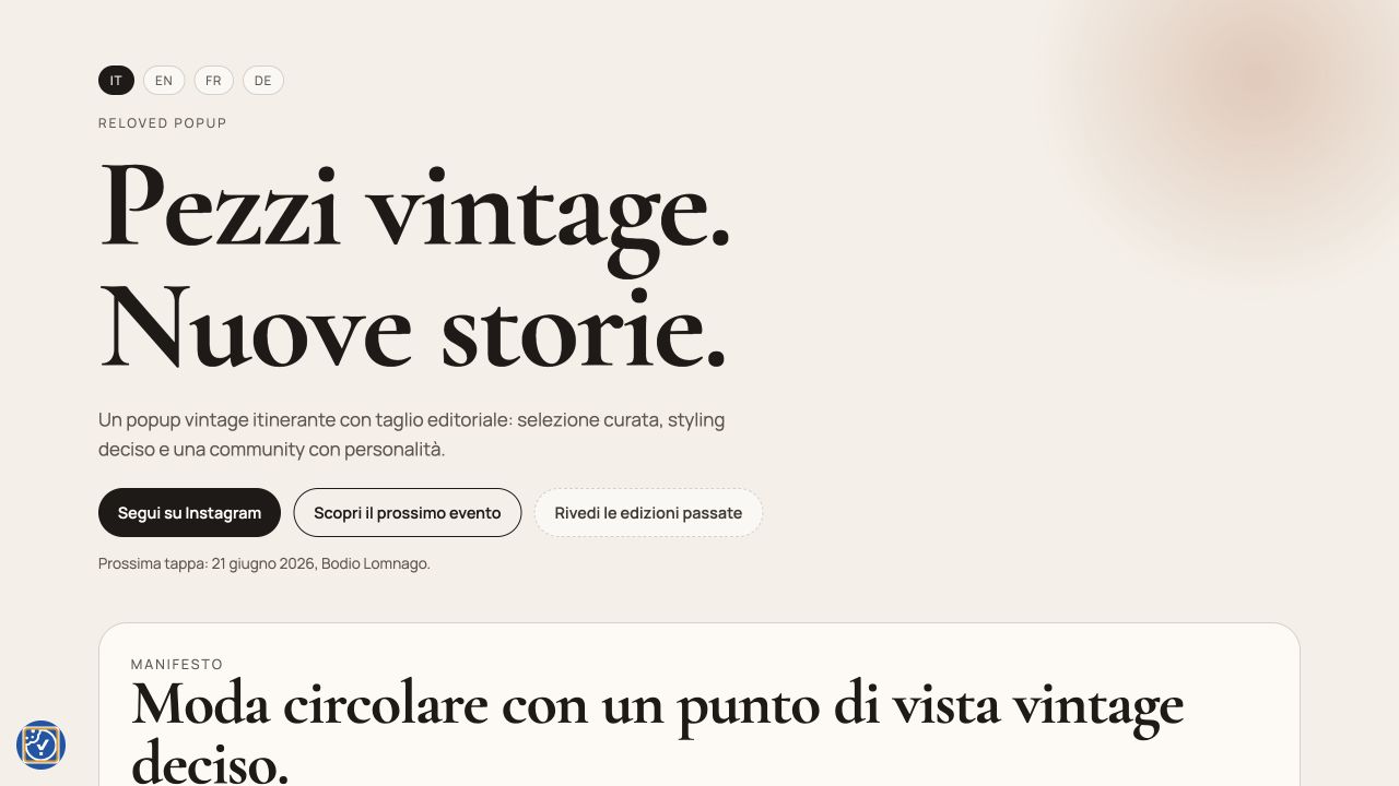 Reloved Popup website preview