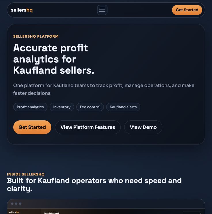 SellersHQ website preview